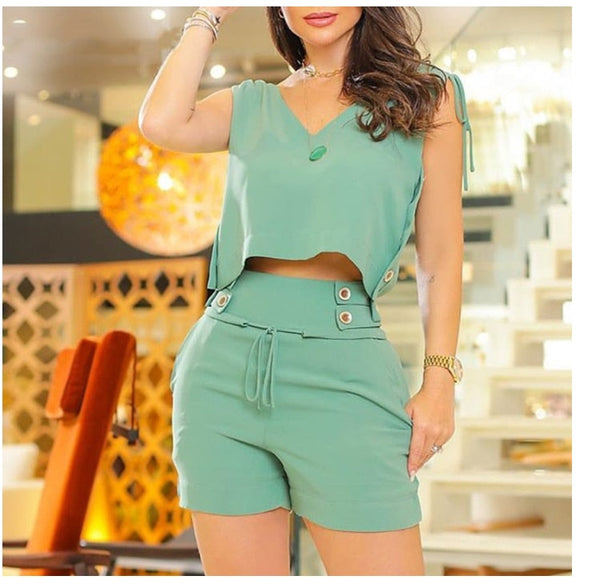 Conjunto Short e Colete Croped